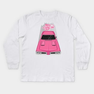 Dodge Coronet Super Bee 1970 - pink Kids Long Sleeve T-Shirt